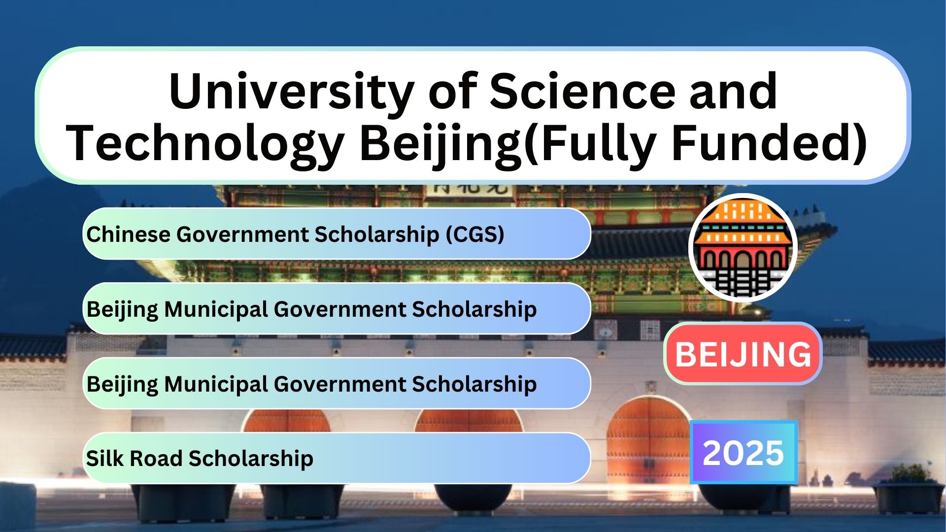 University of Science and Technology Beijing(Fully Funded)