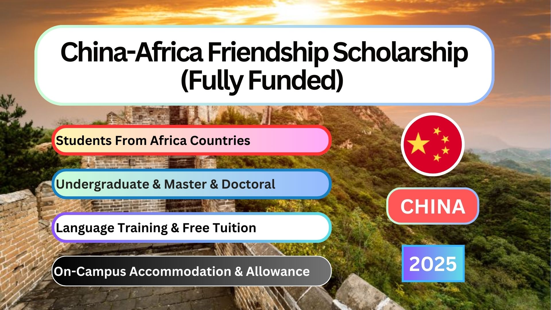 China-Africa Friendship Scholarship (Fully Funded)