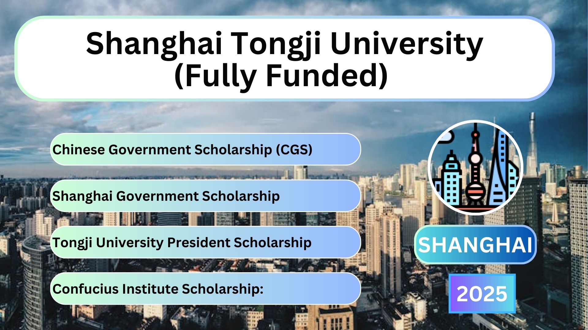 Shanghai Tongji University (Fully Funded)