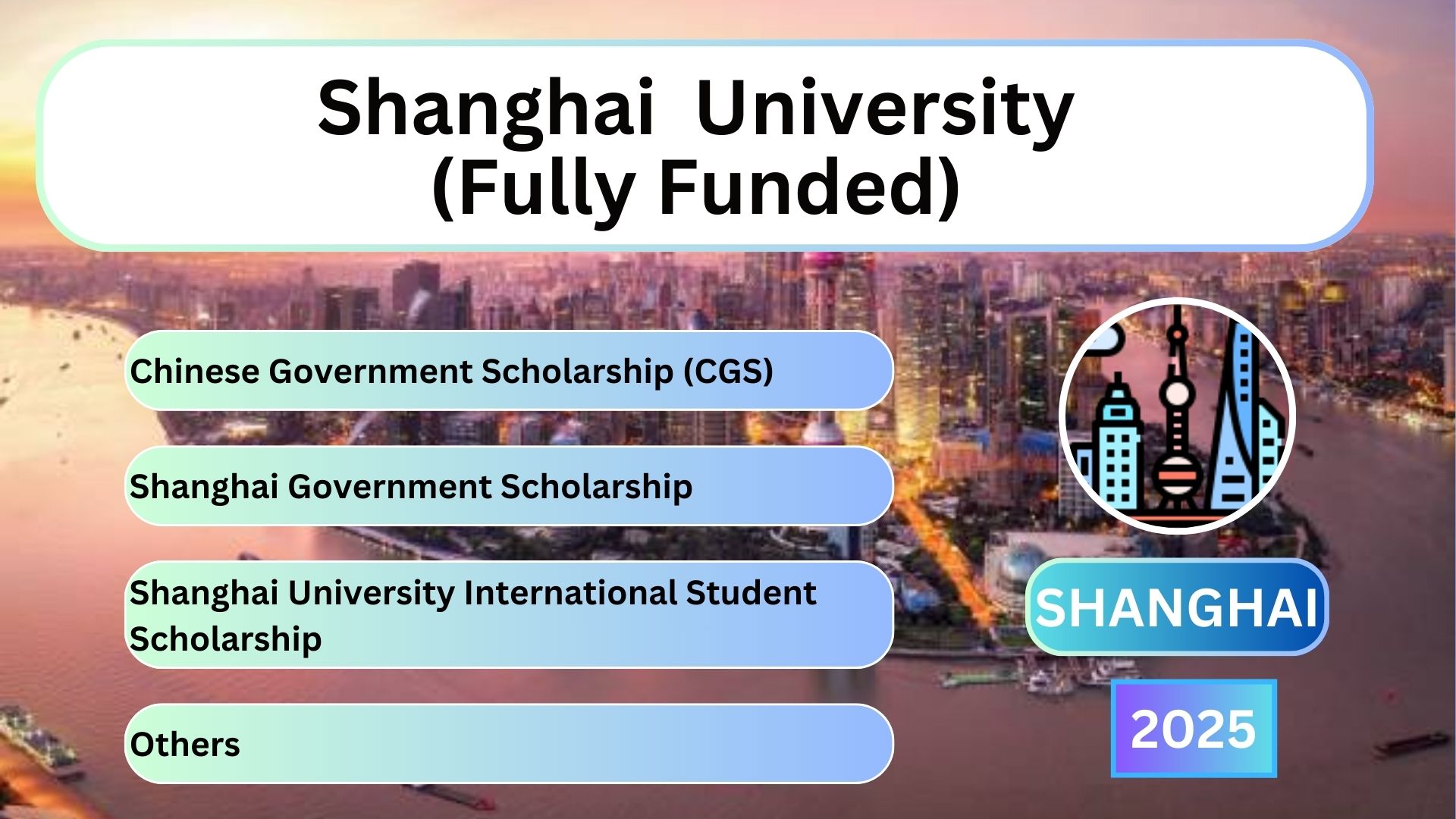 Shanghai University (Fully Funded)