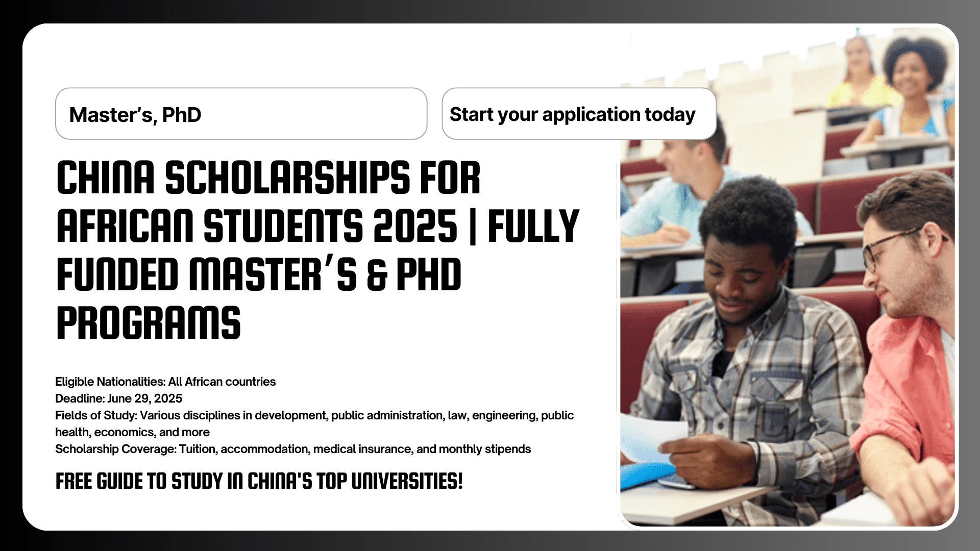 China Scholarships for African Students